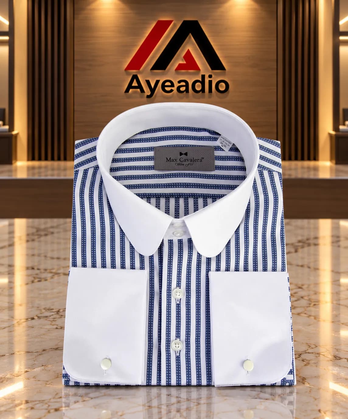 Coral Stripe Shirt — fabric detail