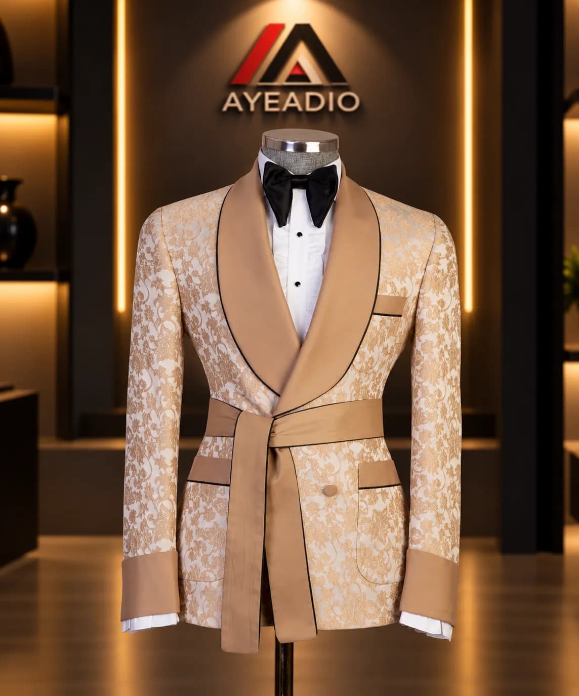 Belted Tuxedo — fabric detail