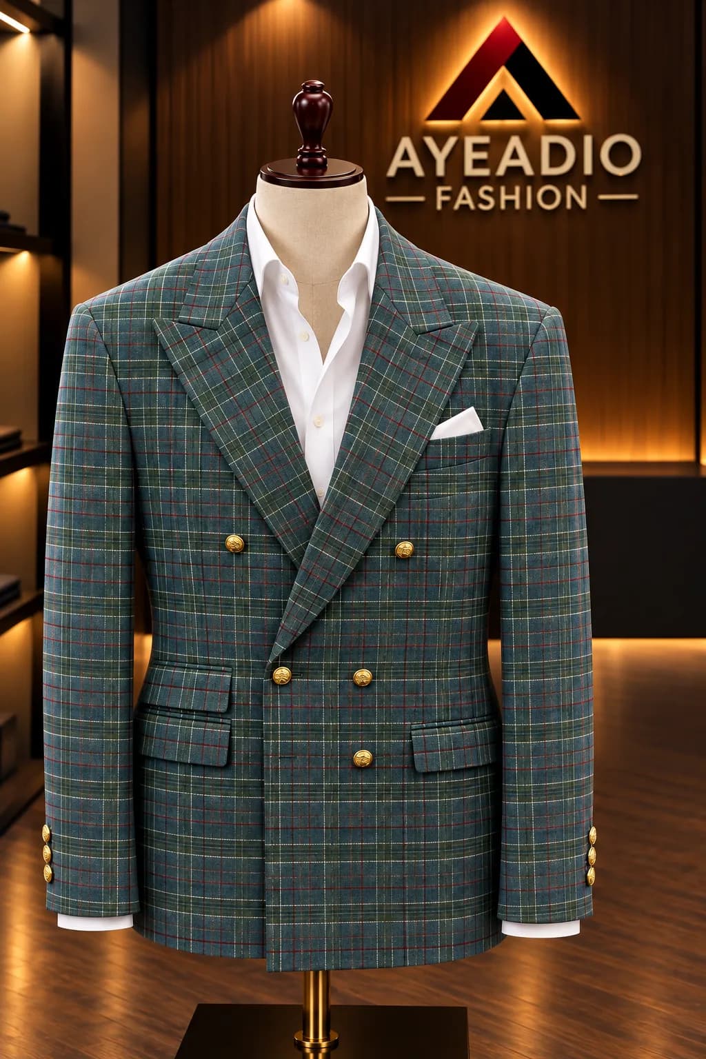 6 Buttons Check Suit