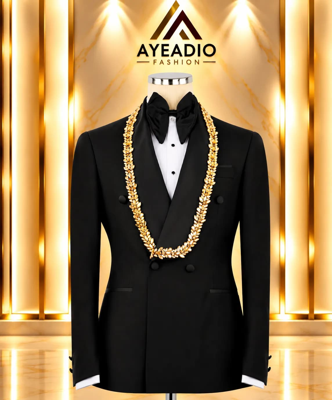 Gold Stones Lapel Tuxedo