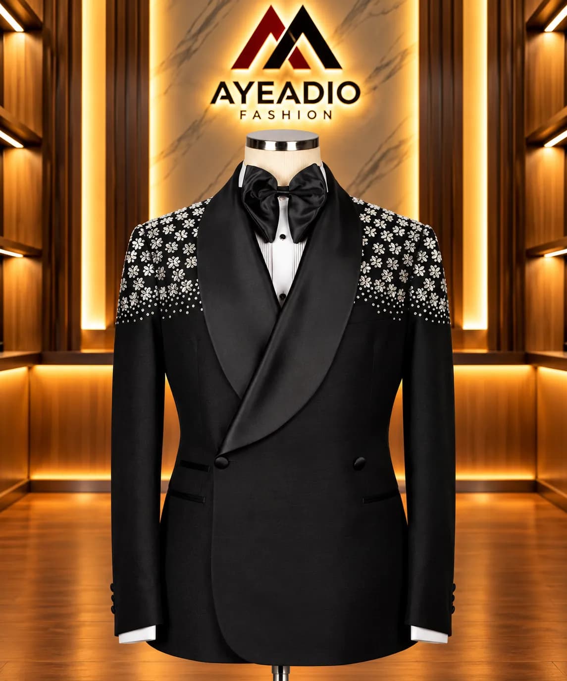 Silver Stones Black Suit