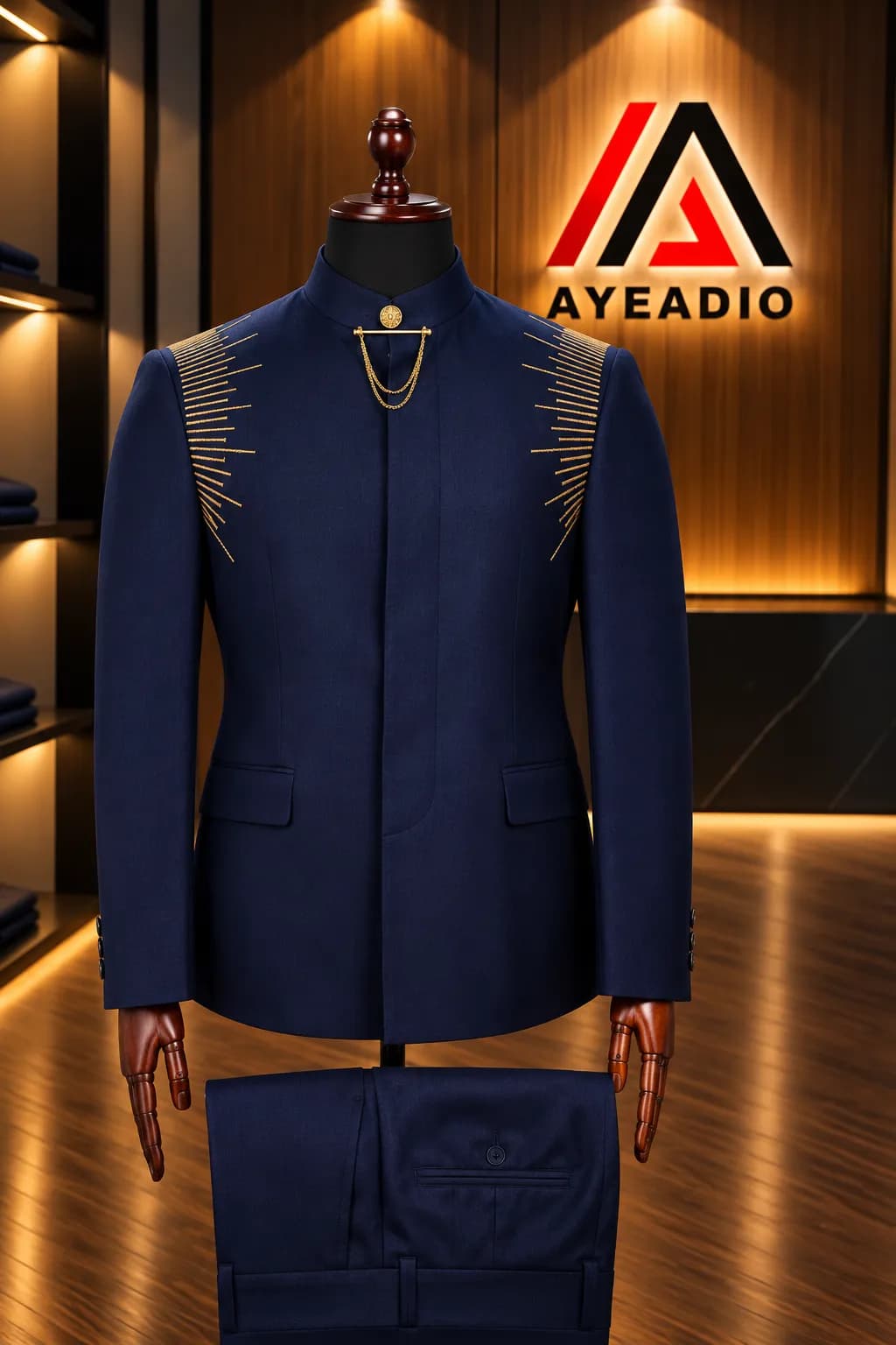 Navy Blue Safari Suit