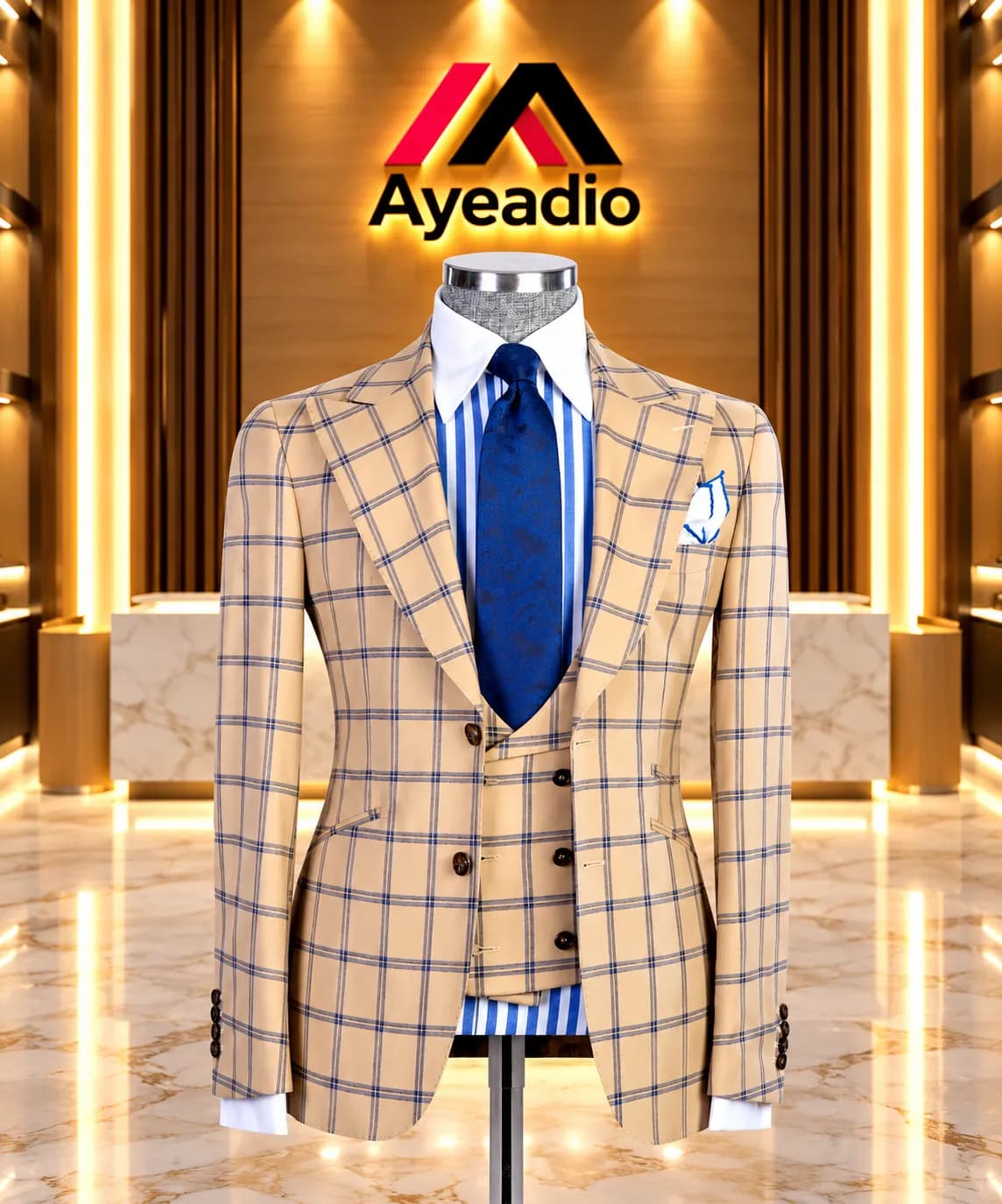 Cream Check Suit 01