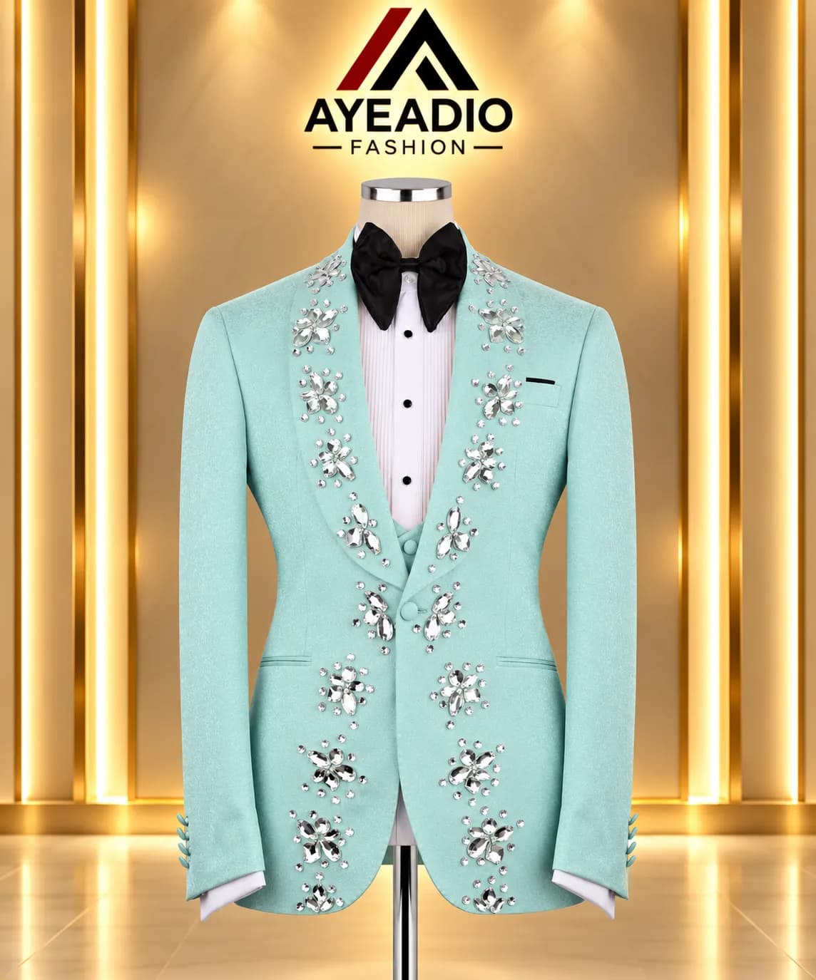 White Ceremonial Suit — fabric detail