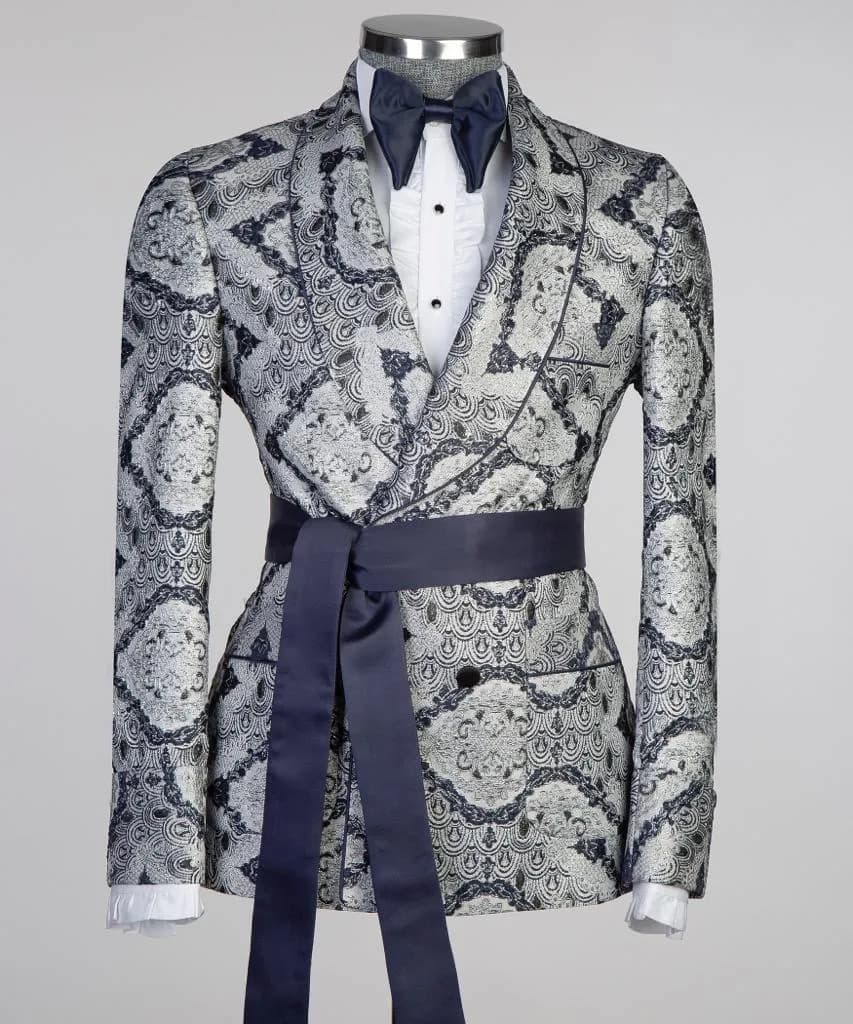 Navy Belt Tuxedo — fabric detail