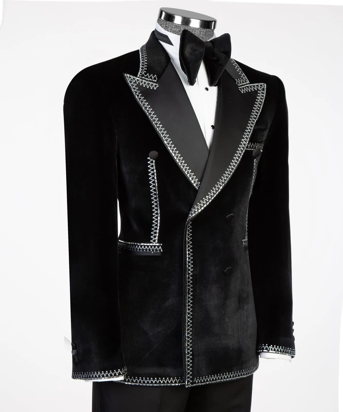 Black Velvet Tone Tuxedo — fabric detail