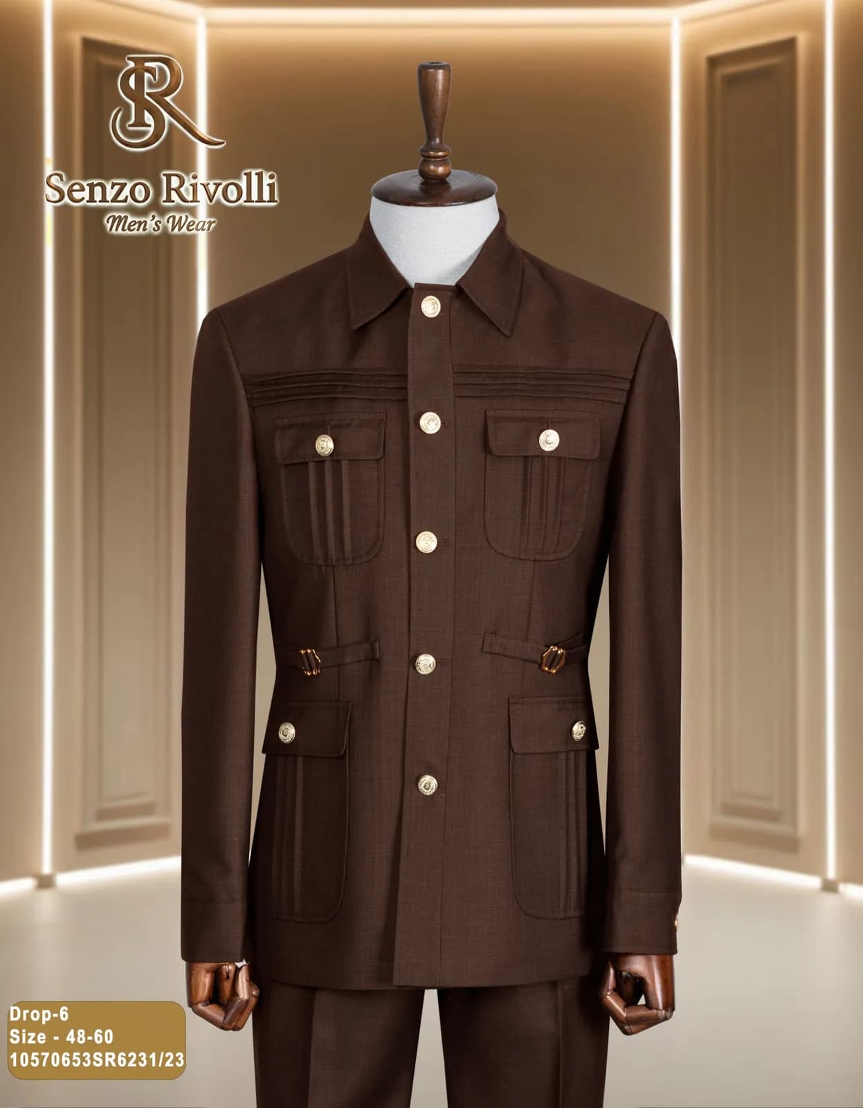 Patch Pockets Safari Suit — styled