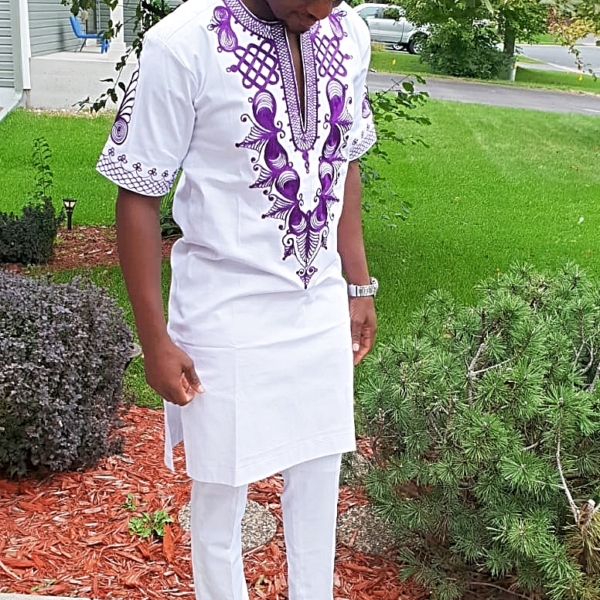 Casual purple embroidery afriture - Image 2