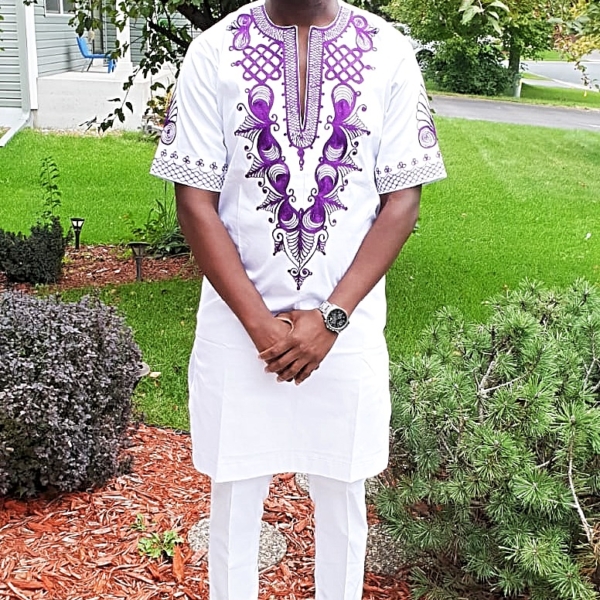 Casual purple embroidery afriture - Image 3