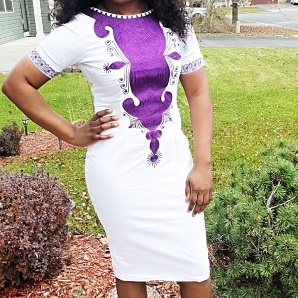 Casual purple embroidery afriture - Image 5