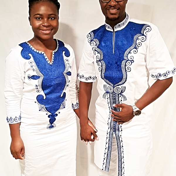 Casual blue embroidery afriture - Image 3
